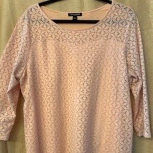 Roz & Ali Pink Laced layered top from Dressbarn sz. XL